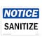 Signmission Safety Sign, OSHA Notice, 18" Height, Aluminum, Sanitize Sign, Landscape OS-NS-A-1824-L-18237 - alternate 1